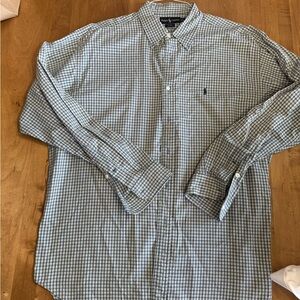 Ralph Lauren Men's Blue Check Dress Shirt